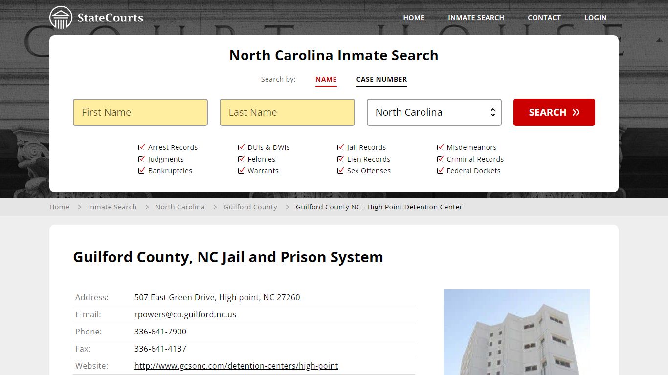 Guilford County NC - High Point Detention Center Inmate Records Search ...